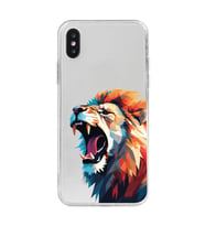Iphone X ve XS Uyumlu Aslan Tasarımlı Şeffaf Telefon Kılıfı