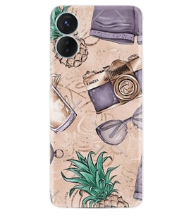 Tecno Spark 9T Kılıf Resimli Desenli Baskılı Silikon Ananas Camera Glass 1357