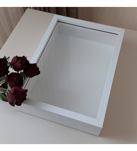 25X35 BEYAZ LEDSİZ DERİN ANI ÇERÇEVESİ- NİŞAN SÖZ GÜLLERİNİZ İÇİN ÇERÇEVELER