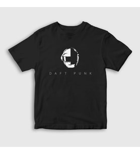 Presmono Unisex Çocuk Siyah Helmet Daft Punk T-Shirt 59698tt