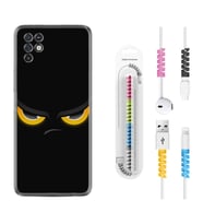 INFINIX Note 11 Pro Note 10 Hot 9 Play Kılıf Kablo Koruma Spiral Silikon Black Eyes 1644