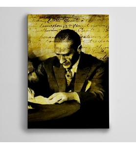 Atatürk Yazarken Kanvas Tablo