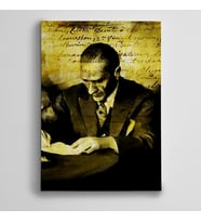 Atatürk Yazarken Kanvas Tablo