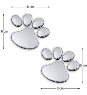 4 Adet 3D Kabartmalı Kedi Pati Etiket Otomobil Yapıştırma