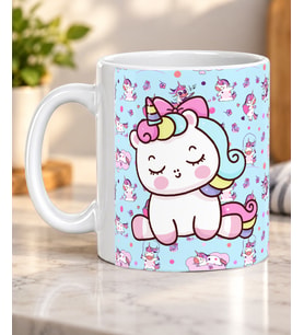 Sevimli Unicorn Yavrusu Desenli Çocuklara Hediye Porselen Kupa Bardak
