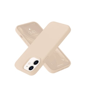 İphone 12 Kılıf Nano İçi Kadife Silikon - Pudra