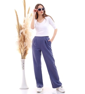 9292933 İkiiplik Cepli Bol Paça Pantolon INDIGO (İndigo)