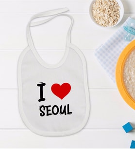 BK Kids I Love Seoul Tasarımlı Bebek Mama Önlüğü - Model 1