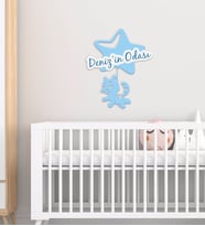 BK Gift Kişiye Özel Kedi Tasarımlı Çocuk Odası Ahşap Duvar Süsü-1 (Beyaz)