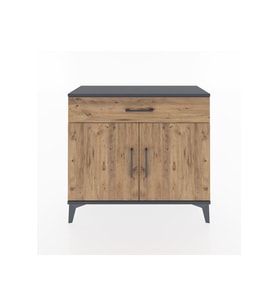 Arges Şifonyer Tek Raflı Tek Çekmeceli 2 Kapaklı 88x30x80 Antrasit-Çam