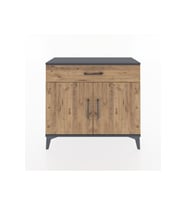 Arges Şifonyer Tek Raflı Tek Çekmeceli 2 Kapaklı 88x30x80 Antrasit-Çam