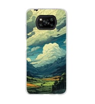 Poco X3 NFC Uyumlu Doğa ve Bulut Desenli Şeffaf Telefon Kılıfı