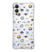 PrintiFy İnfinix Hot 12 Uyumlu Nazar Boncuğu 2 Baskılı Şeffaf Köşe Korumalı Antişok Kılıf