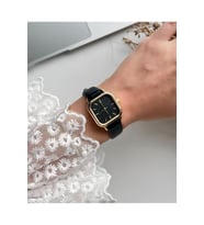 Kare Kadran Vintage Deri Kordonlu Özel Seri Kadın Kol Saati