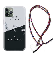 Apple iPhone 11 12 13 14 Pro Max Kılıf Boyun Asklı Rasta Silikon Life and Death 1339