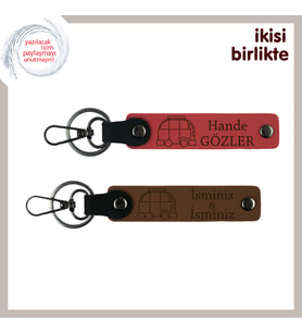 Gezgin Yol Arkadaşına Küçük Ama Değerli Sürpriz , Karavan Temalı Anahtarlık, Nar Çiçeği-Açık Kahve