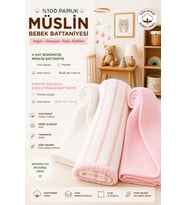 %100 Organik Pamuklu Kumaştan Üçlü Bebek Çocuk Battaniye Seti ( XL Boy ) (