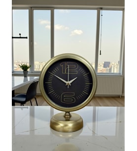 River World Masa Saati Retro Metal 25 cm x 20 cm Modern Tasarım Retro
