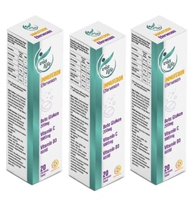 İmmuferon Beta Glucan 200mg, Vitamin C 1000mg, D3, Çinko, Karamürver 20 Efervesan - 3'lü