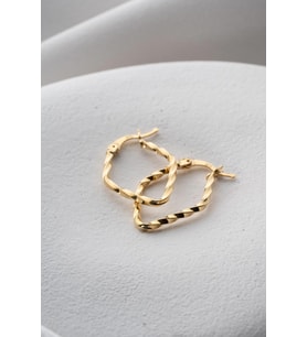 925 Ayar Gümüş Gold Burgu Model Şarnel Küpe