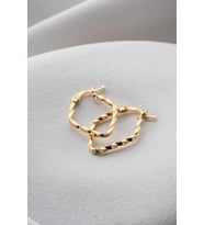 925 Ayar Gümüş Gold Burgu Model Şarnel Küpe