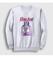 Presmono Unisex Beyaz Wet Bon Jovi Sweatshirt 389587tt