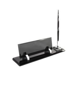 Kristal Masa İsimlik Modern Ofis Dekoru Masa İsimlik (Altın-Beyaz)