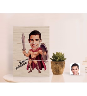 BK Gift Kişiye Özel Kahraman Babam Karikatürlü Otantik Masaüstü Ahşap Palet Çerçeve-1 (Beyaz)