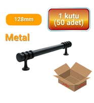 50 Adet Halka Boru Siyah Metal Mobilya Kulpu 128mm