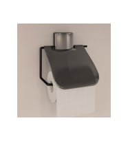 Decorev DC-5055 Dekoratif Tuvalet Kağıtlığı Siyah Metal Yapışkanlı