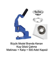 Branda Kenarı Orta Boy Tulumba El Presi Kuş Gözü Çakma Makinası 500 Adet Kapsül
