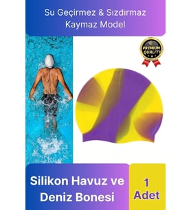 Premium Su Geçirmez Sızdırmaz Kaymaz Elastik Yüzme Şapkası Kaliteli Silikon Deniz Havuz Yüzme Bonesi