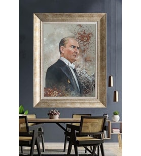 Gümüş Çerçeveli Atatürk Tablo ds124