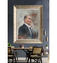 Gümüş Çerçeveli Atatürk Tablo ds124