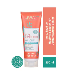 Urban Care Pink Grapefruit&ginger Ince Telli Saçlar Için Dolgunlaştırıcı Saç Kremi-vegan-250 Ml