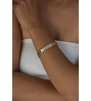 İtalyan Charm Çelik Bileklik Gümüş Altın Renkli Ayarlanabilir 18 cm