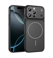 Apple iPhone 15 Pro Max Uyumlu Kılıf Zore M-Safe Şarj Özellikli Kamera Korumalı Formen Kapak (Siyah)