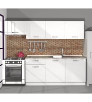 Decoraktiv Smart 240 MDF Hazır Mutfak Dolabı - Tezgah Dahil - Parlak Beyaz (Beyaz)