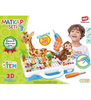 Birlik Oyuncak Eğitici Matkaplı Creative Puzzle 340 Parça 3D STEM