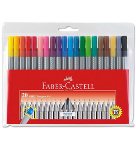 Faber Castell Grip Finepen Keçeli Kalem 0.4 mm 20'li