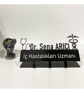Doktor Masaüstü İsimlik - Metal Masa İsimliği - Kişiye Özel İsimlik