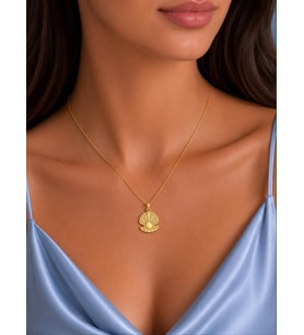 Kişiye Özel 925 Ayar Gümüş Tasarım İstiridye Kolye (Gold)