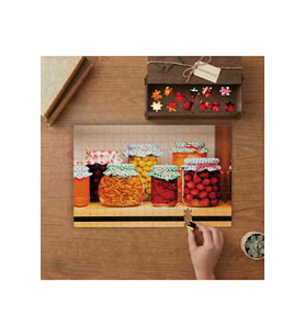 Sebze Konserveleri Tasarımı 240 parça Ahşap Puzzle Ahşap Kutuda MP00407