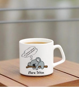 İsme Tembel Koala Temalı Espresso Bardak