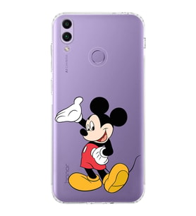Huawei Honor 8c  Kamera korumalı Kapak Mickey Mouse Tasarımlı  Şeffaf Kılıf