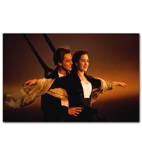 Cakatablo Titanic Jack ve Rose Günbatımı Güvertede MDF Tablo