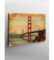 Kanvas Tablo Golden Gate Bridge'İn Gün Batımı