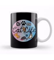 Cat Mom Af Cute & Funny Cat Life Adorable Circle of Kittens Kupa Bardak Porselen