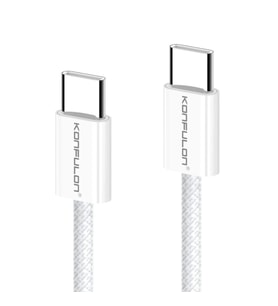 Konfulon DC130 2M 60W Type-C to Type-C Örgülü Hızlı Şarj Kablosu - Beyaz