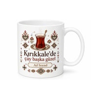Kırıkkale Çay Molası Tasarımlı Kupa Bardak Hediye Özel Baskılı Porselen